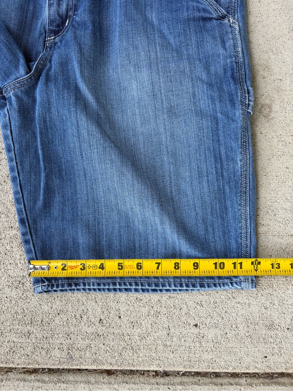 Vintage Baggy 2011 Old Navy Baggy Denim Carpenter Shorts Jorts Blue 39 x 11.5 - Picture 8 of 8